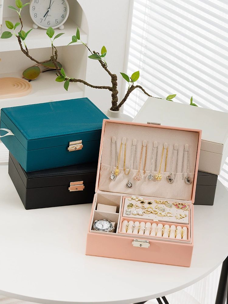 3단 벨벳 자물쇠 귀걸이 목걸이 앤티크 패딩 액세서리 특가 2겹 벨벳-다크 그린