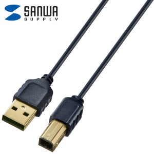 USB2.0 AM-BM 초슬림 케이블 1m 블랙 KU20-SL10BKK