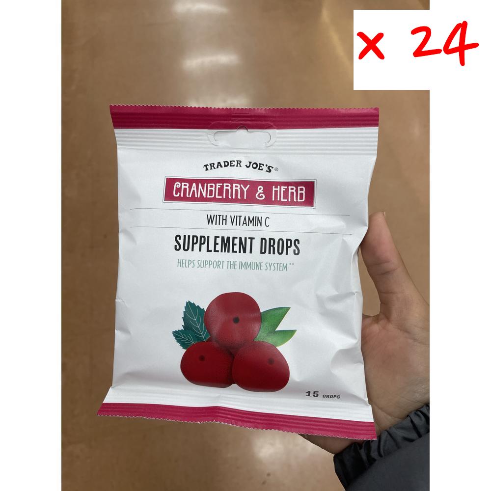 해외직구 Trader Joe’s 트레이더조 크랜베리 허브 위드 <b>비타민 C 드랍스</b> 15개입 24개