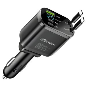 카테크 차량용 충전기 시거잭 차량 초고속 고속 릴타입 릴 5in1 CT-433