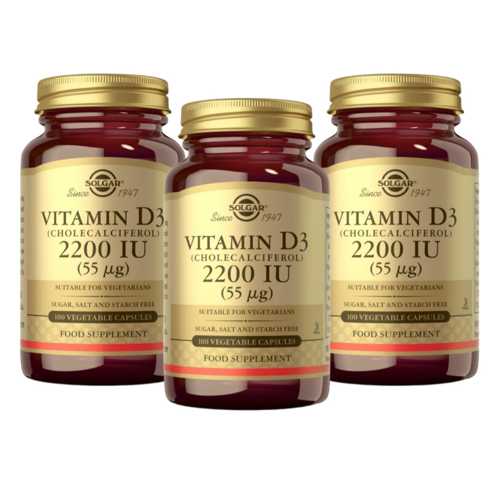 솔가 비타민D3 2200IU 100캡슐, 3개