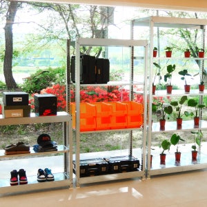 아연랙 실버랙 2단 철제선반 조립식 무볼트앵글 경량랙 행거 수납선반 매장 정리(단추가)