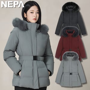 네파 역시즌패딩 안유진 구스 미드기장 벨트 여성 거위털 다운 파카
