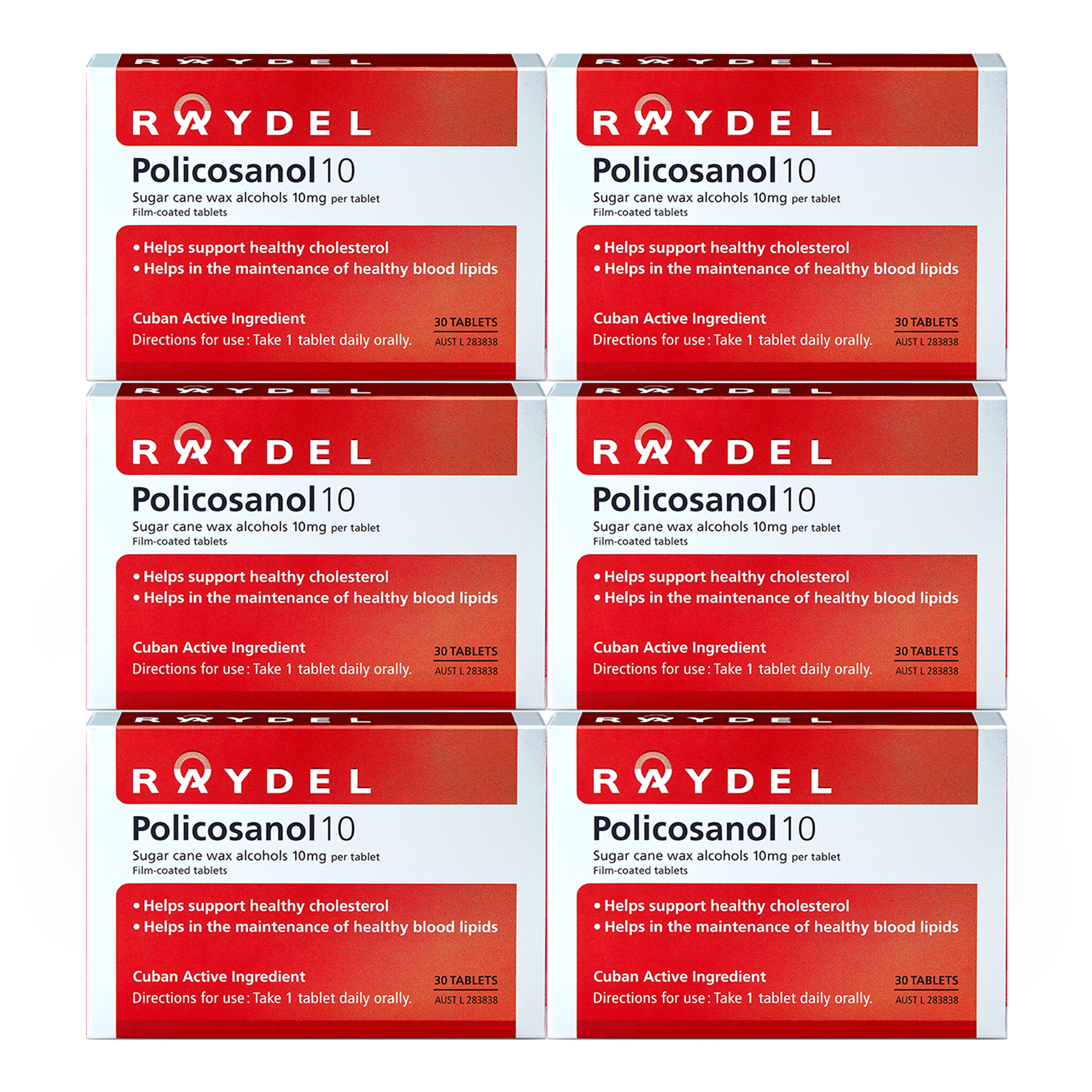 <b>레이델</b> 쿠바산 오리지널 <b>폴리코사놀 10</b>mg 30정 x 6박스 총180정 [6개월용]