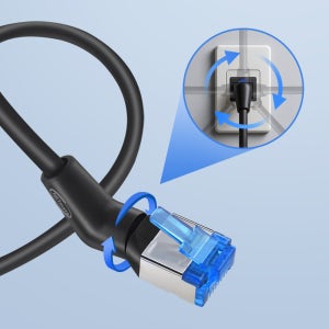 강원전자 넷메이트 CAT6A U/FTP Slim 회전꺾임형 랜케이블 랜선 0.5m, 1개