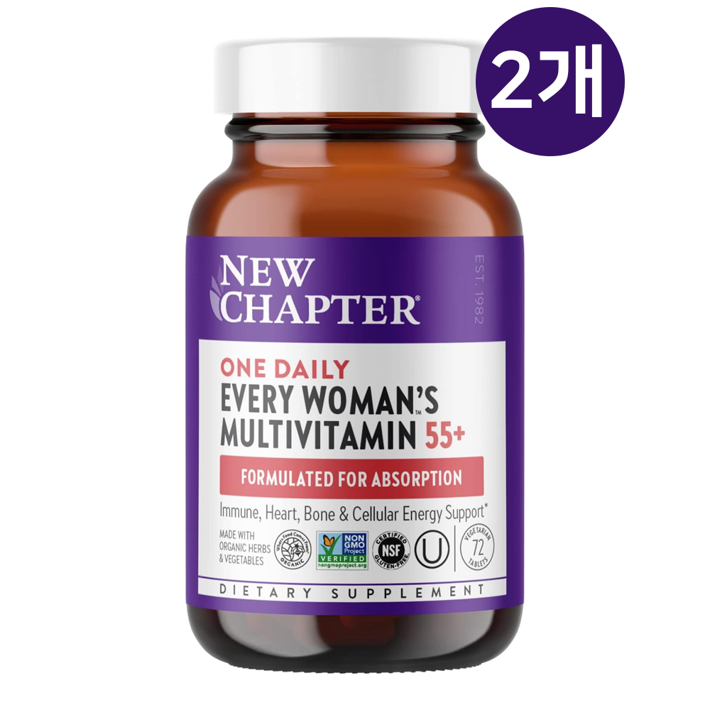 뉴챕터 에브리 <b>우먼스 원</b>데일리 55세이상 멀티비타민 72정, 2개