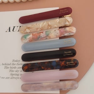 아우라24 프랑스핀 1+1 일자 셀룰로오스 포인트 옆머리 앞머리 집게헤어핀