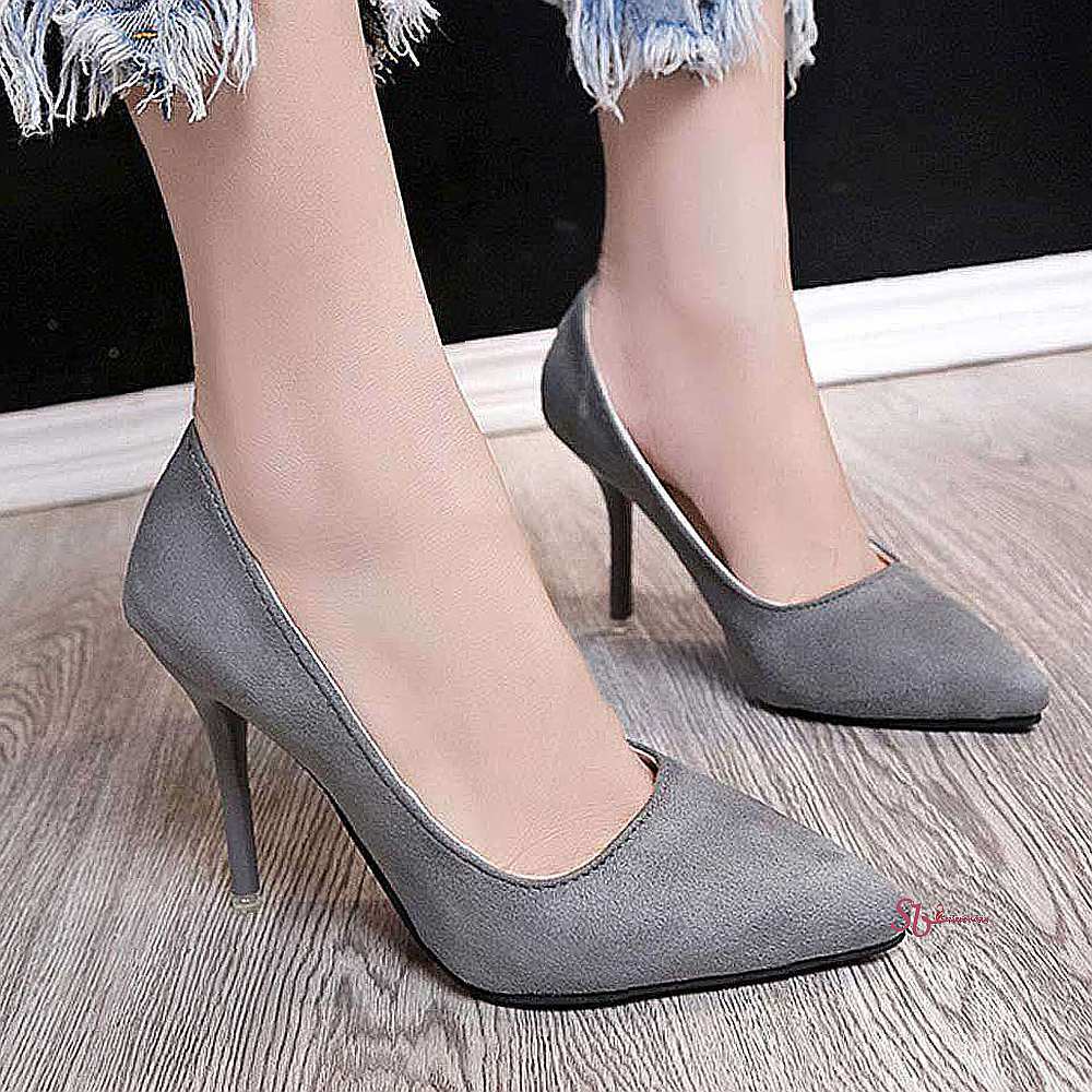 심플 펌프스힐 스웨이드 11cm 하이힐 뾰족코 스틸레토ssu980