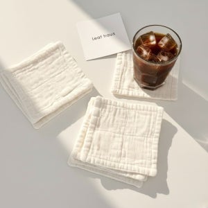 소창 티코스터 컵받침 무형광 4겹 흡수 좋은 주방 카페 컵받침 10+1