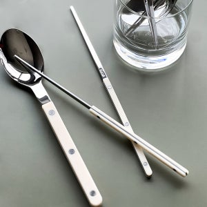 사브르 비스트로 샤이니 한식 수저세트 명품 커트러리 아이보리 (디너스푼+젓가락)