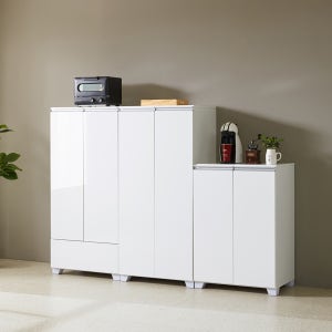 홈스빌 메이크 수납장 다용도 여닫이문 도어 서랍 장식 현관 거실 LPM 화이트 600