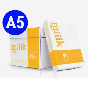 A5미색복사지 밀크5000매 박스 눈이편한용지 교회 학원 주문서 골프장 한의원사용