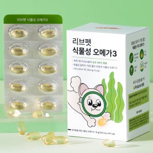 리브펫 강아지 식물성 오메가3 피부 관절 심장 비건 영양제 300mg 60캡슐, 1개