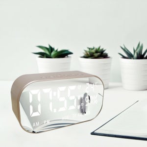 Coms 블루투스 스피커 BT-Q2 FM라디오 시계기능 샴페인골드 BT-Q2