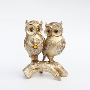 황금 부부 부엉이 소품 장식 인형 풍수 인테리어 장식품 집들이 개업 이사 선물