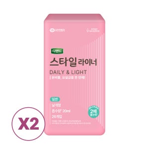 [라이너] 디펜드스타일 여성 요실금 데일리 라이너/패드 일반날개형, 26개입, 2팩