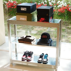 아연랙 실버랙 3단 철제선반 조립식 무볼트앵글 경량랙 수납선반