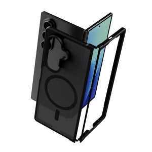 제트스킨 에어범퍼 변색방지 투명 2배자력 맥세이프 케이스 블랙, 갤럭시Z 폴드7