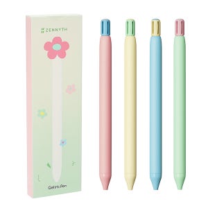 클릭 플라워 파스텔 컬러 0.5mm 볼펜 4p 세트 패키지 귀여운 펜