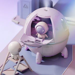 GEEK 우주선 미니 초음파 가습기 USB 휴대용 탁상용 사무실