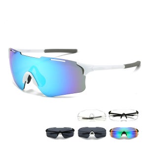 온브레이크 스포츠 러닝 선글라스 자전거 고글 등산 라이딩 C02 블루화이트