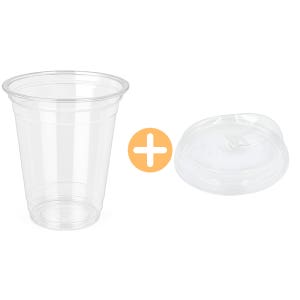 350ml 12온스 92파이 테이크아웃컵 플라스틱컵 아이스컵 개폐형 리드 세트 1000개