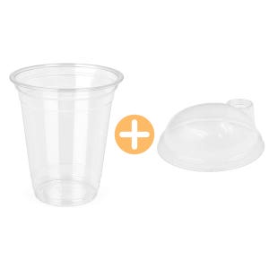 350ml 12온스 92파이 테이크아웃컵 카페용품 아이스컵 빨대형 리드 세트 1000개