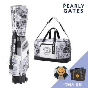 파리게이츠 24년 여성 그레이 패턴 바퀴형 캐디백 보스턴백 골프가방 세트 D3CBB202