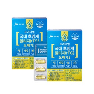 JW중외제약 국대 초임계 알티지 rTG 오메가3 1022mg 30캡슐, 2개