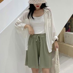 가벼운 여름 밴딩 반바지 쿨원단 고무줄바지