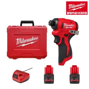 밀워키 대리점 M12 BLIDRC-252C 임팩트드라이버 배터리 2개 세트