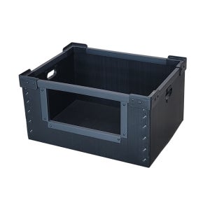 플라스틱 물류창고상자 단프라 소형 검정 이사 정리 수납