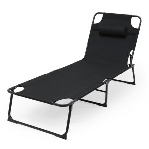 휴대용 캠핑 3단 접이식 야전침대 블랙