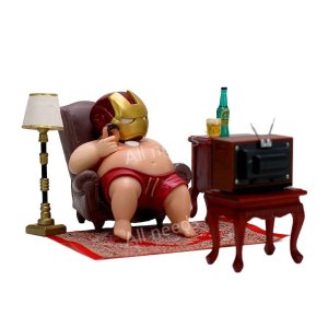 비만 아이언맨 피규어 굿즈 장난감 차량용 자동차 악세사리 데스크탑 장식 재밌는 선물