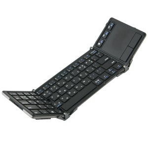 Coms 블루투스 키보드 터치패드 V3.0 스탠드 거치대 내장 접이식 멀티페어링 충전식 무선 BW300