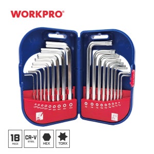 워크프로 육각,별렌치 숏세트 18pcs 육각+별렌치 케이스포함 WP222097