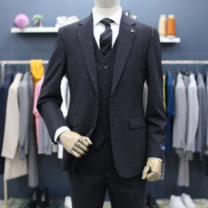 바쏘옴므 다크그레이 이태리 수입원단 3피스 정장 WSY3JT VE11DG