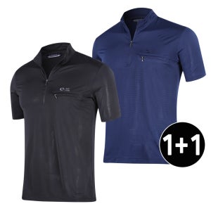 1+1 국내생산 남자 여름 쿨 아이스 집업 기능성 반팔 티셔츠 남성의류 작업복