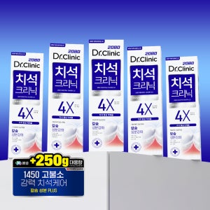 2080 닥터크리닉 대용량 고불소 치석 치약 190g 5입 국내생산