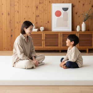 [직접제조]오슬립 메모리폼 토퍼 접이식 수면매트 원룸 1인용 침대 바닥 거실 고밀도 MS 7cm