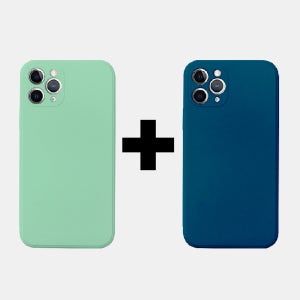 1+1 아이폰 11 프로 소프트 풀커버 실리콘 케이스 카메라보호 풀커버 민트 블루호라이즌