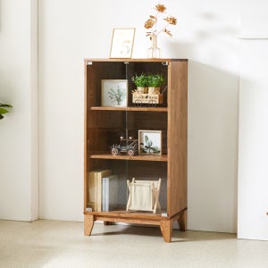 집무드 그루트 북유럽 원목 3단 유리문 진열장 피규어 TV 장식장 600