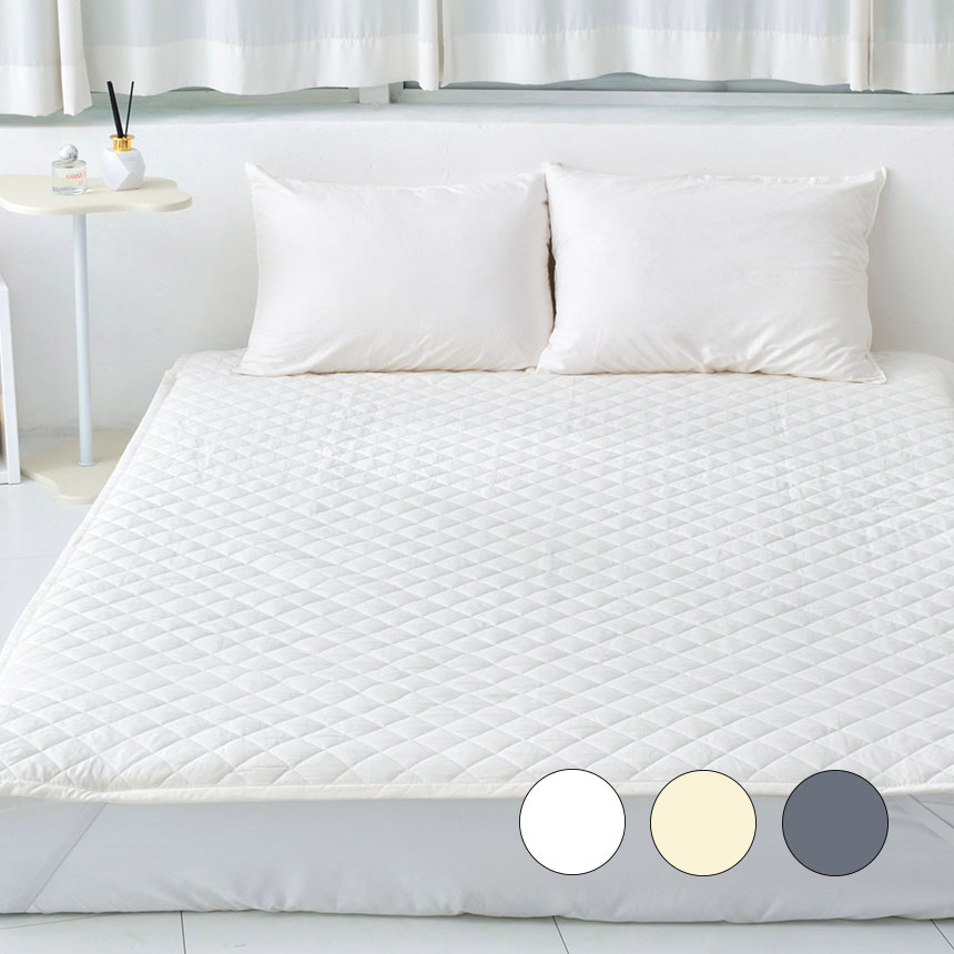 호텔 순면 누빔 침대패드 고정밴드 <b>알러지케어</b> 면 매트리스 이불패드 피그먼트 SS