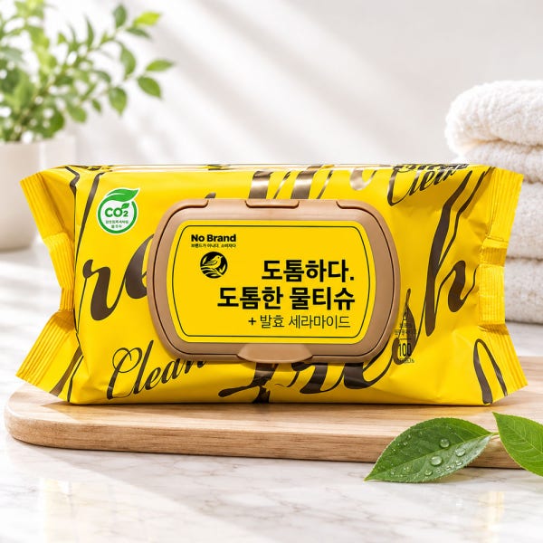 노브랜드 도톰한 물티슈 캡형