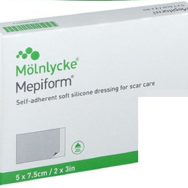 흉터관리용 실리콘 드레싱 시트 메피폼 5x7.5cm Mölnlycke Mepiform 멘리케