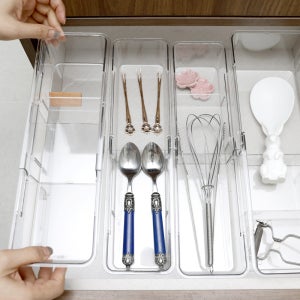 투명 맞춤 길이조절 서랍정리함 칸막이수납함 책상 정리 화장품 수납 트레이