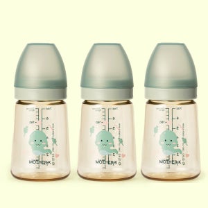 마더케이 신생아 PPSU 젖병 배앓이방지 (노꼭지) 180ml, 3개, 뱀뱀