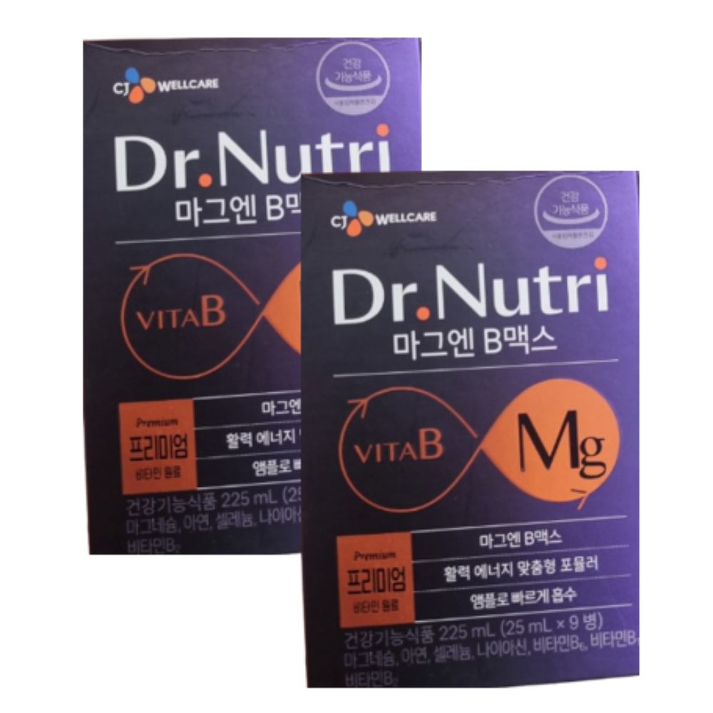 <b>CJ 웰케어</b> 닥터뉴트리 마그엔B맥스 25mlx9개입 마시는 <b>마그네슘</b> 2개