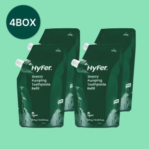 [치약리필]하이퍼 샐러드 펌핑치약리필 펌프 유아 키즈 불소 액상 짜서쓰는 350g, 4개