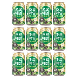 0kcal 초록매실 제로 스파클링 매실 과일 에이드 노브랜드 355ml 12캔